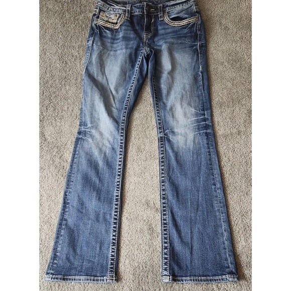 Vigoss Chelsea Slim Boot Low Rise Womens Jeans Size 5/6 L33 Heritage Fit - Picture 1 of 12